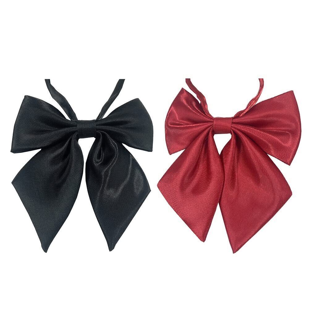 4535 Adjustable Pre-tied Bow Tie for Girls Uniform Solid Color Bowties Ties
